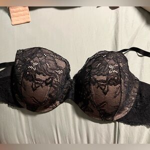 La Senza - Elegant Black/nude Lace Bra - strapless - 36D
